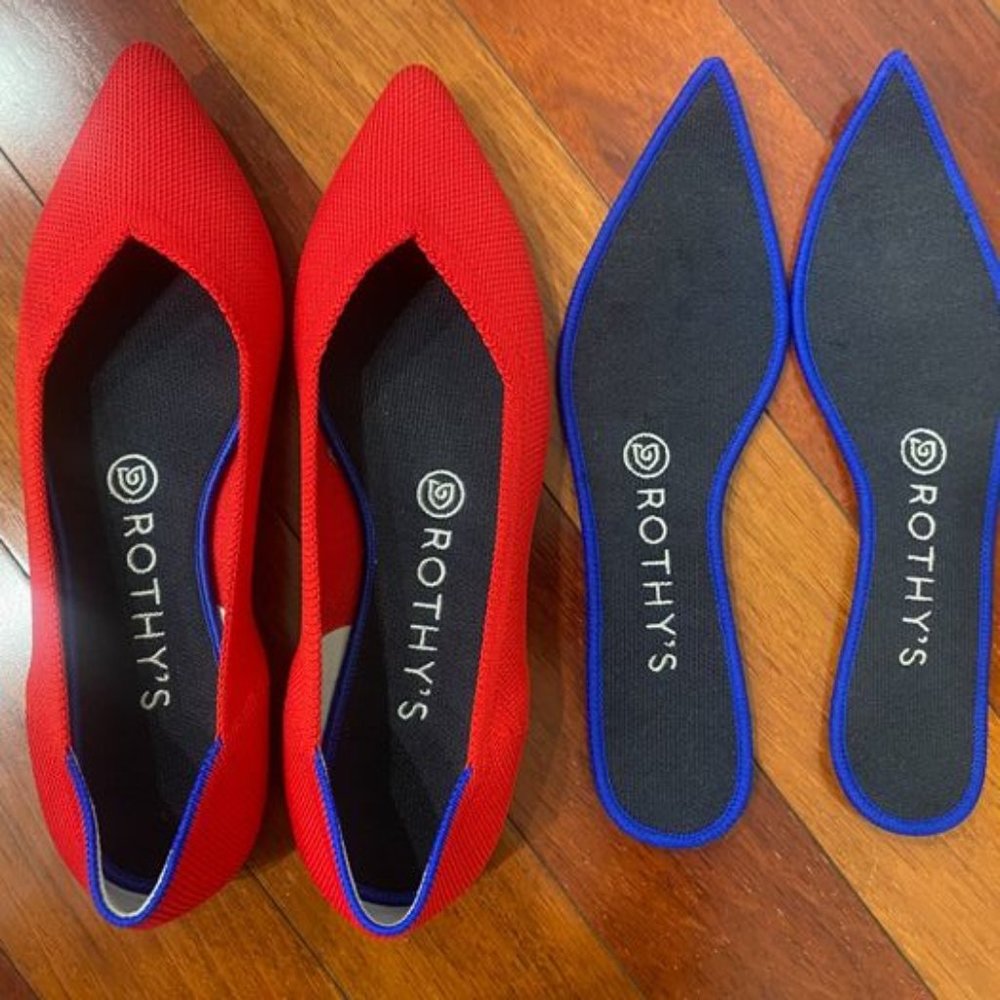 Rothy's Point Flat Red - Size 7.5